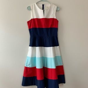 Kate Spade Striped Fit and Flare Dress